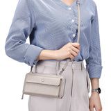 Touch Screen Leather Mobile Phone Bag Transparent Multi-function Messenger