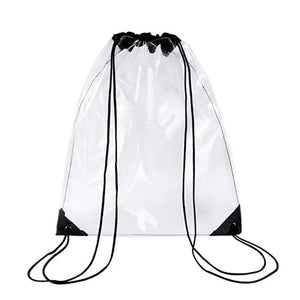 Transparent Drawstring Backpack Cinch Sack School Tote Gym Bag