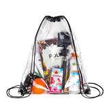 Transparent Drawstring Backpack Cinch Sack School Tote Gym Bag