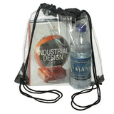Transparent Drawstring Backpack Cinch Sack School Tote Gym Bag