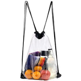 Transparent Drawstring Backpack Cinch Sack School Tote Gym Bag