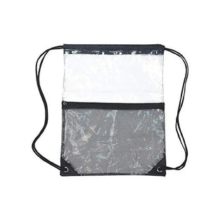 Clear Drawstring Backpack School Bag Gym Tote