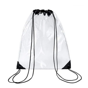Transparent Drawstring Backpack School Gym Sport Bag PVC Drop