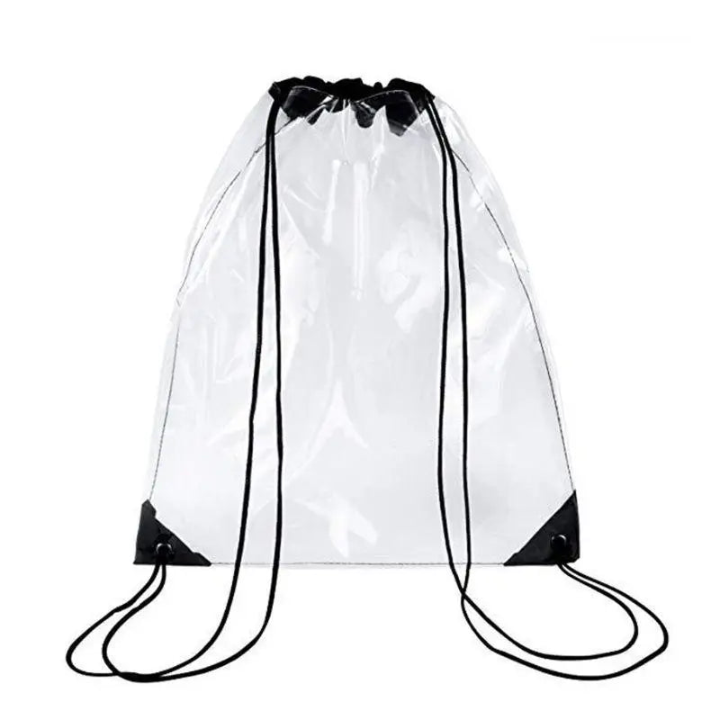 Transparent Drawstring Backpack School Gym Sport Bag PVC Drop