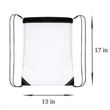 Transparent Drawstring Backpack School Gym Sport Bag PVC Drop