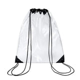Transparent Drawstring Backpack School Tote Gym Bag Sport Pack
