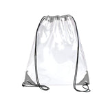 Transparent Drawstring Backpack School Tote Gym Bag Sport Pack