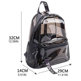 Transparent PVC Backpack For School Girls Clear Bags Travel Daypack