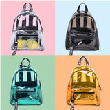 Clear PVC Backpack for Teen Girls School Travel Daypack