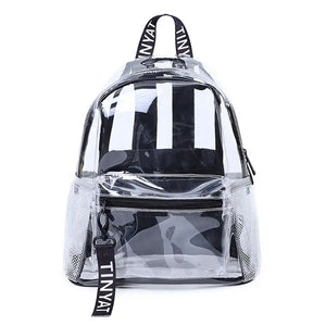 Transparent PVC Backpack School Travel Daypack for Teenager Girls