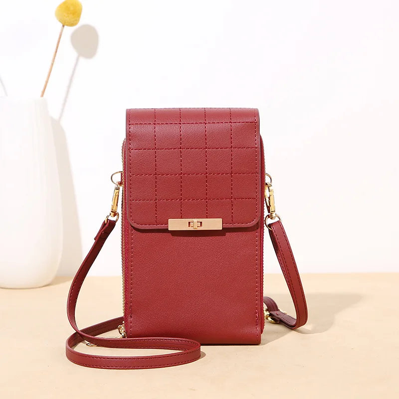 Transparent Touch Screen Mobile Phone Bag Small Shoulder Messenger Bag