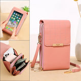 Transparent Touch Screen Mobile Phone Bag Small Shoulder Messenger Bag