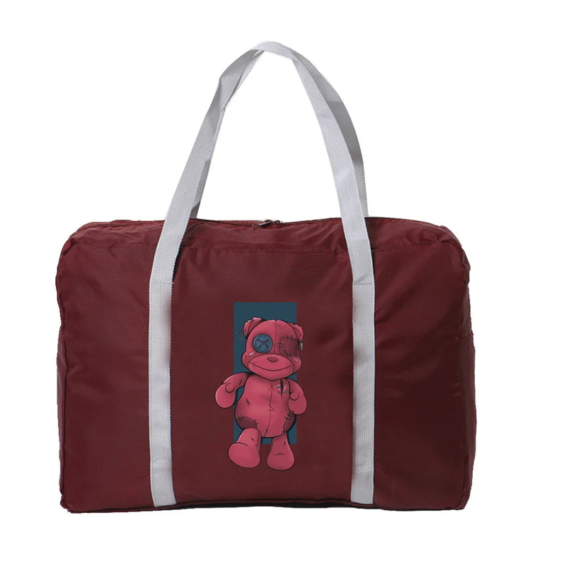 Unisex Bear Waterproof Large Nylon Duffle Bag