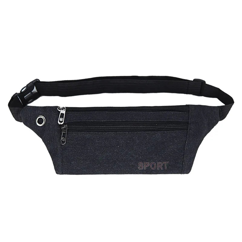 Canvas Waist Belt Pack Sports Chest Bag for Men Women