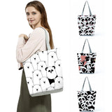 Cartoon Animal Foldable Tote Bag Women Large Capacity Shopping Shoulder Bag