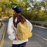 Canvas Women Backpack Solid Shoulder Bags Teenager Girl Waterproof School Bag