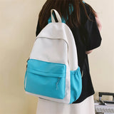 Canvas Women Backpack Solid Shoulder Bags Teenager Girl School Bag