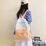 Canvas Women Backpack Solid Shoulder Bags Teenager Girl School Bag