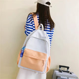 Canvas Women Backpack Solid Shoulder Bags Teenager Girl School Bag