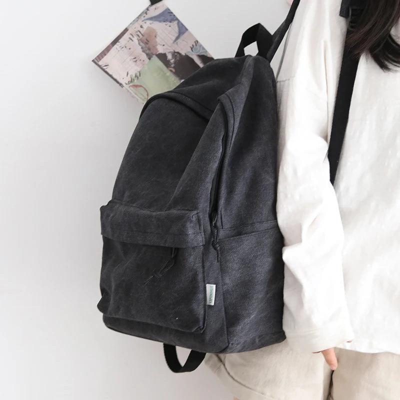 Canvas Women Backpack Shoulder Bags Teenager Girl School Bag Mochilas