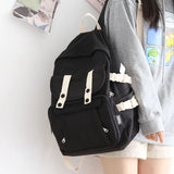 Canvas Women Backpack Solid Shoulder Bags School Bag Mochilas