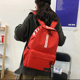 Canvas Women Backpack Solid Shoulder Bags Teen Girl School Bag