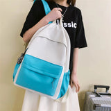 Canvas Women Backpack Solid Shoulder Bags Teenager Girl School Bag