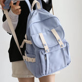 Canvas Women Backpack Solid Shoulder Bags School Bag Mochilas