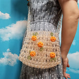 Crystal Woven Beaded Bag Retro Crossbody Hand-held Shoulder Bag