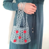 Crystal Woven Beaded Bag Retro Crossbody Hand-held Shoulder Bag