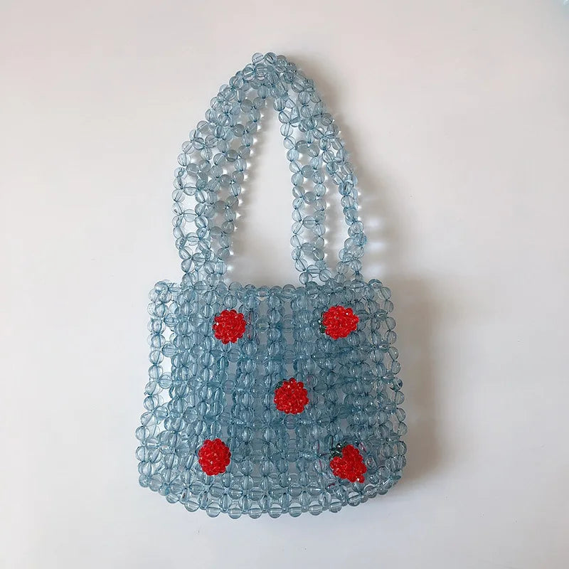Crystal Woven Beaded Bag Retro Crossbody Hand-held Shoulder Bag