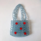 Crystal Woven Beaded Bag Retro Crossbody Hand-held Shoulder Bag