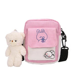 Canvas Shoulder Women's Bag Small Messenger Crossbody Bag for Girl Students