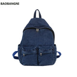 Denim Women Backpack Students Shoulder Bags Teen Girl School Bag