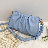 Pleated Cloud Bag Texture Messenger Bag Female Niche Joker