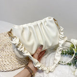 Pleated Cloud Bag Texture Messenger Bag Female Niche Joker