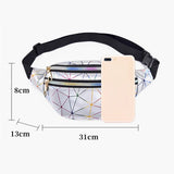 Geometric Waist Bag PU Laser Sport Shoulder Messenger Fanny Pack
