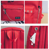 Korea Style Women Backpack Large Capacity Letter Pattern Girls Knapsack