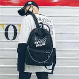 Korea Style Women Backpack Large Capacity Letter Pattern Girls Knapsack
