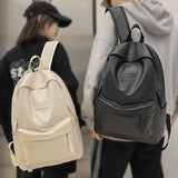 Large Capacity Soft Leather Backpack for Men and Women