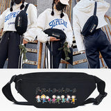 Women Waist Bag Flower Letters Print Chest Pack Purse Crossbody Phone Bag