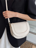 Women's Pu Leather Saddle Shoulder Crossbody Bag Tote