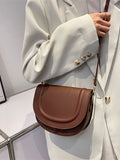 Women's Pu Leather Saddle Shoulder Crossbody Bag Tote
