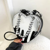 Y2K Gothic Heart Handbag Chain Punk Shoulder Bag