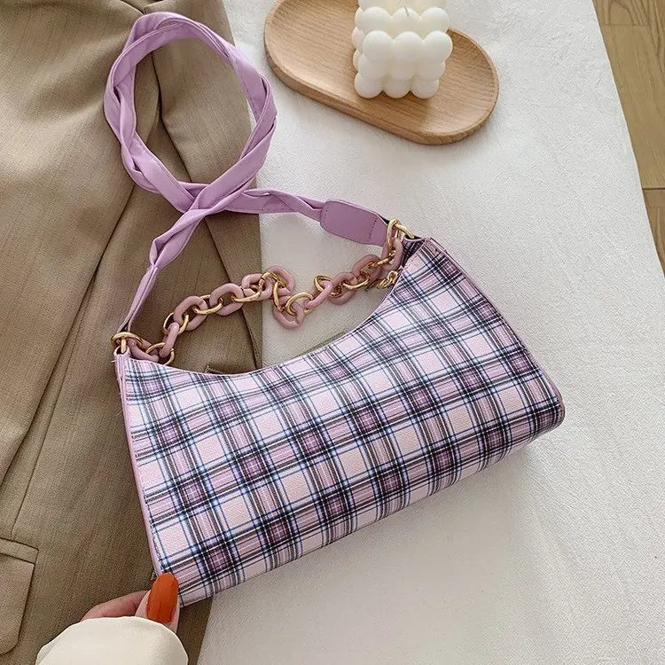 Women's Crossbody Shoulder Bag French Zipper Portable Underarm Bag