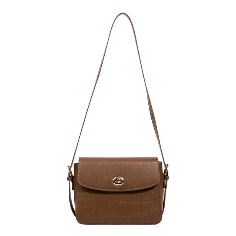 Women's Shoulder Bag PU Leather Female Bag Hardware Lock Flip