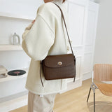 Women's Shoulder Bag PU Leather Female Bag Hardware Lock Flip