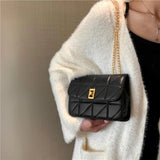 Women's Small Shoulder Bag with Chain Strap PU Leather Crossbody Brown