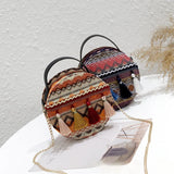 Ethnic Style Woolen Cloth Chain Mini Round Bag Tassel Shoulder Messenger