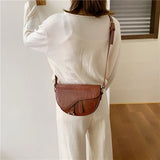 Semicircle Saddle Small Shoulder Crossbody Bags For Women